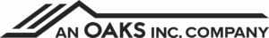 Black logo with three diagonal lines forming a stylized roof above the text AN OAKS INC. COMPANY in bold, uppercase letters—ideal for a kitchen remodel brand.