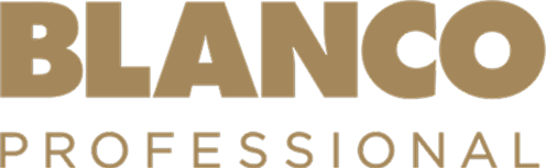 The image shows the BLANCO PROFESSIONAL logo, ideal for a kitchen remodel—BLANCO appears in large, bold, gold uppercase letters with PROFESSIONAL in smaller, spaced-out gold letters beneath. The background is transparent.
