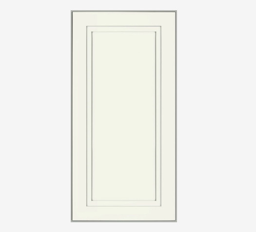 Simple white door panel with gray outline. A modern looking door.